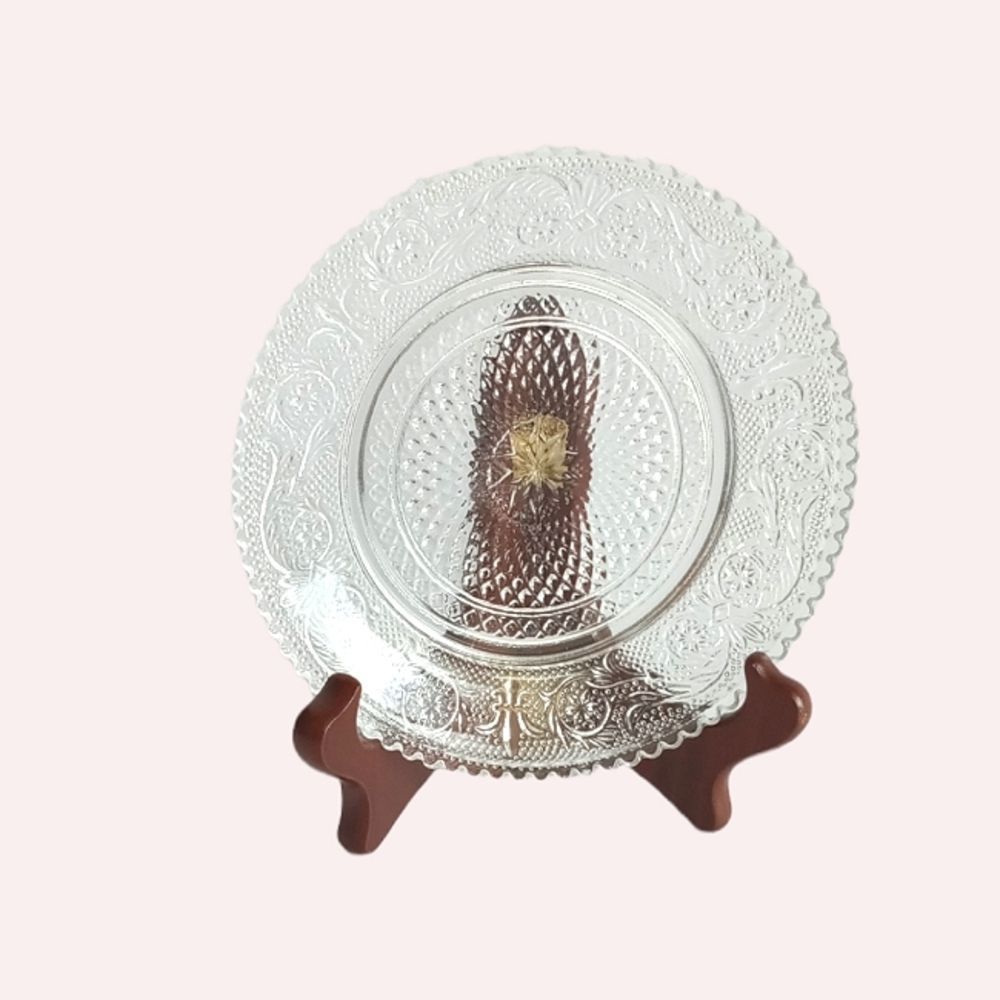 HaseGawa Glass Elizabeth Vintage Glass Clear Small Plate